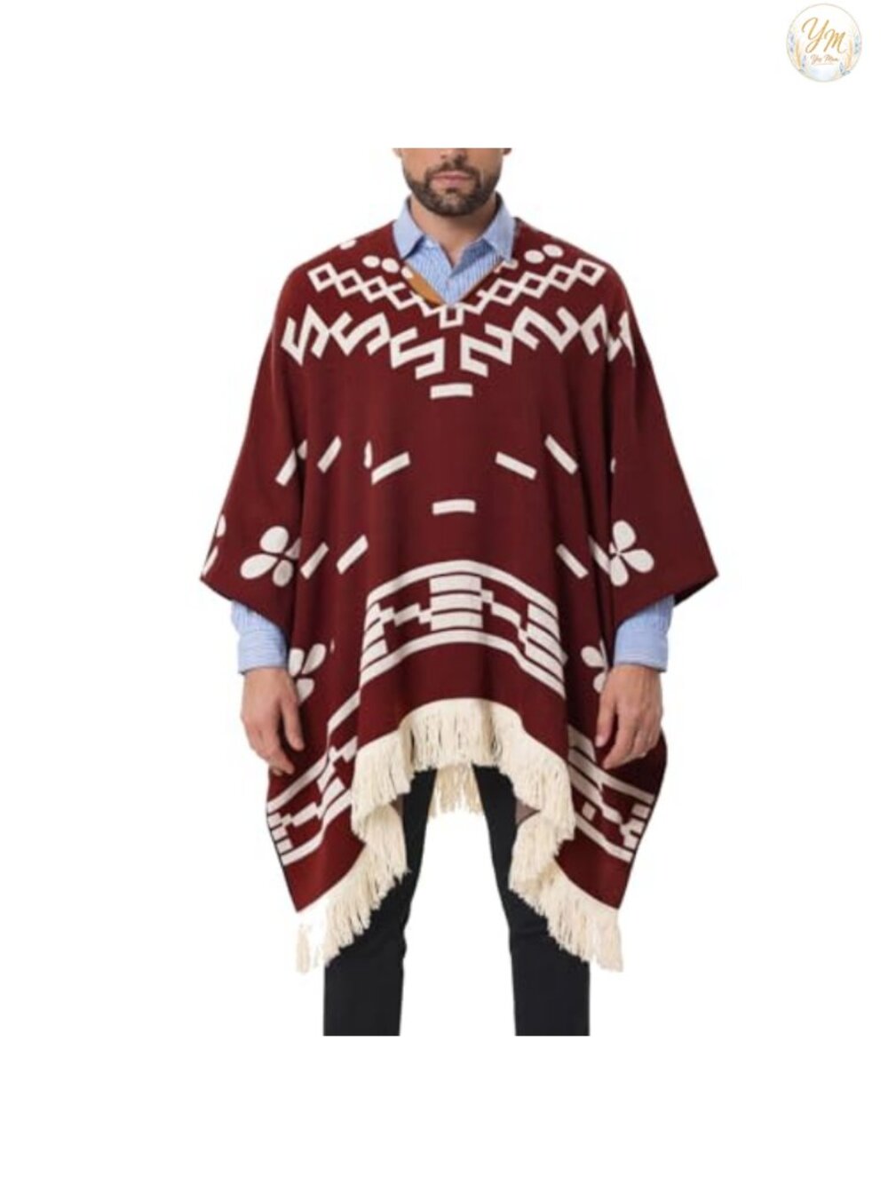 Western Cowboy Poncho Alpaca Wool Blend Costume Halloween